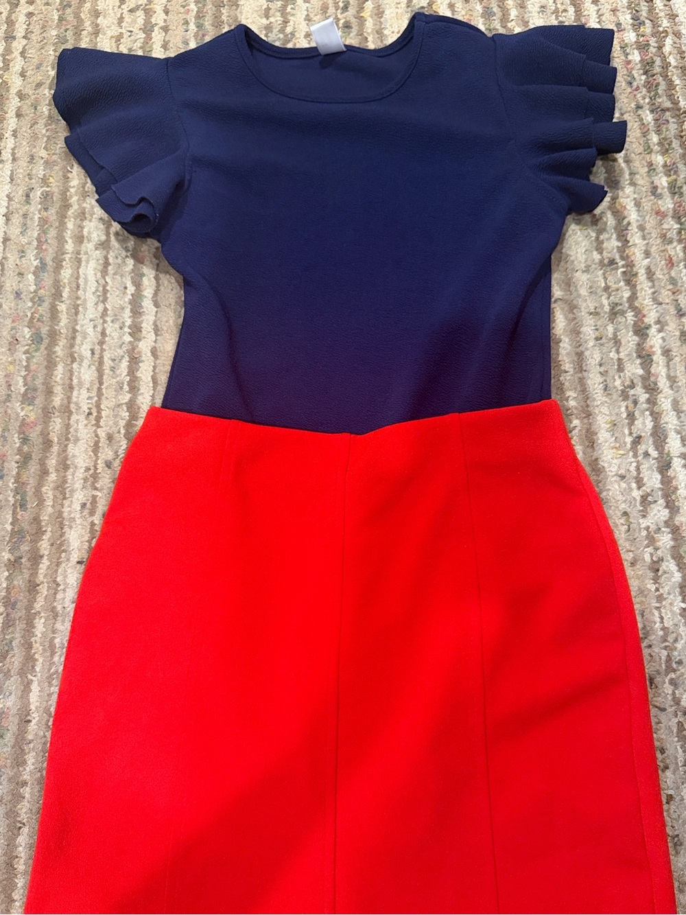 Navy Bodysuits and Red Newbury Kustom Mini Skirt.